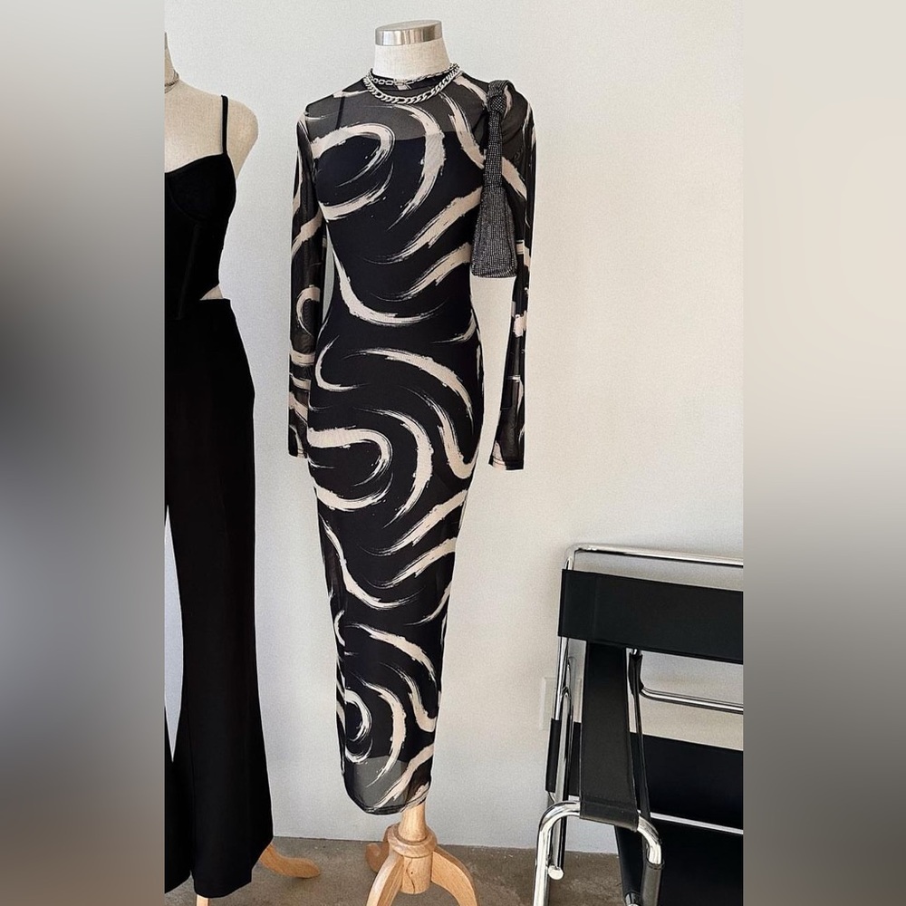 Black and Cream Dress